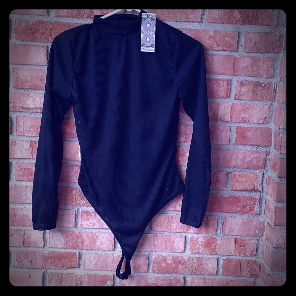 Boohoo black unitard longsleeve